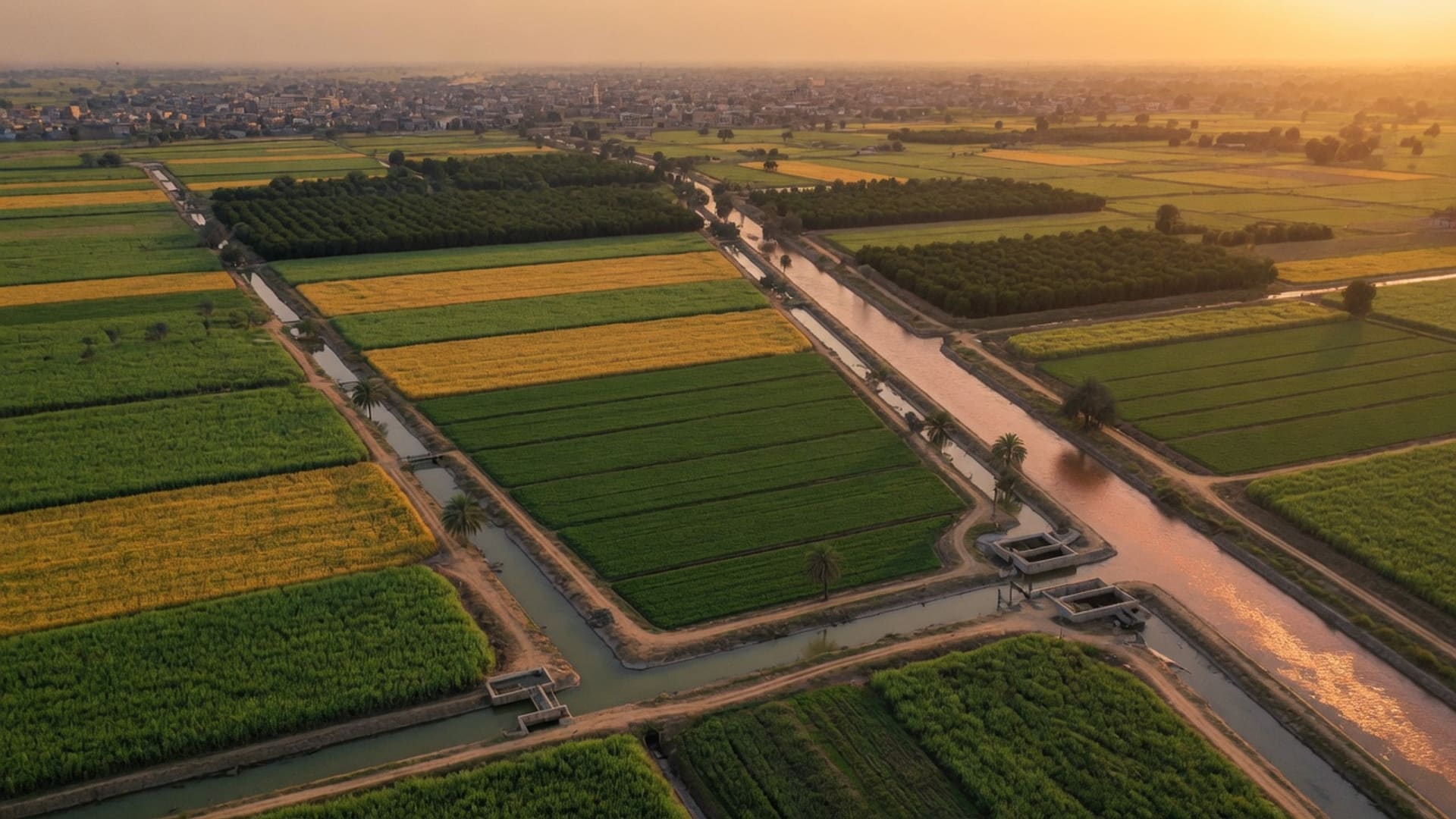 Farmland in Pakistan seen from above