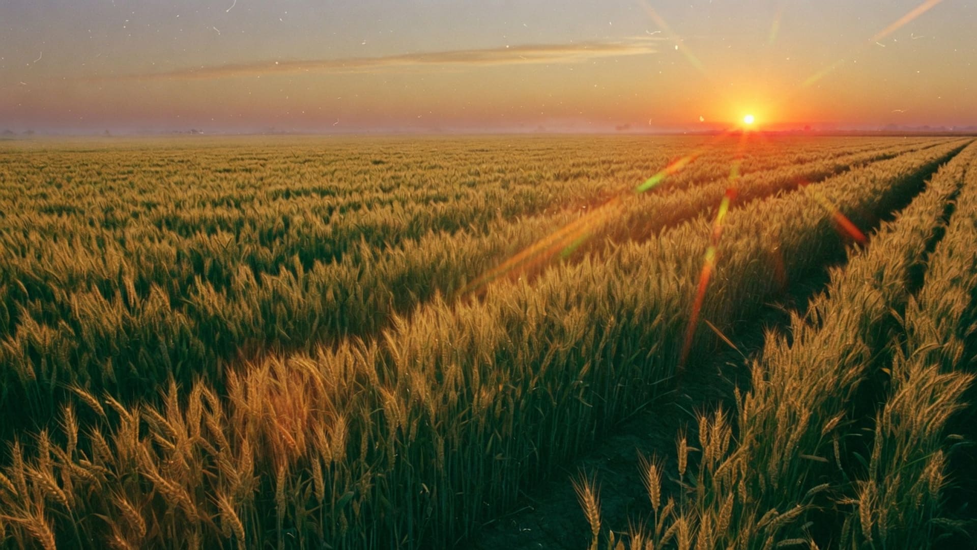 Punjab wheat field at sunset